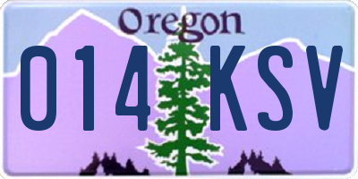OR license plate 014KSV