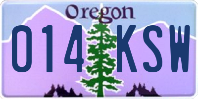 OR license plate 014KSW