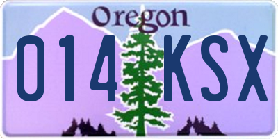 OR license plate 014KSX