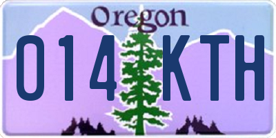 OR license plate 014KTH