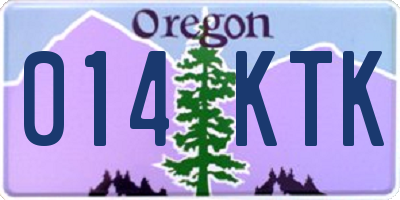 OR license plate 014KTK