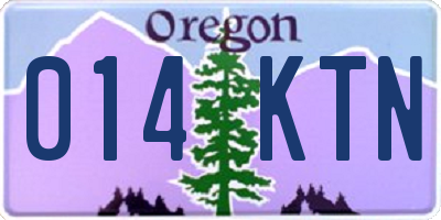 OR license plate 014KTN