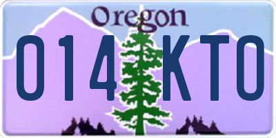 OR license plate 014KTO