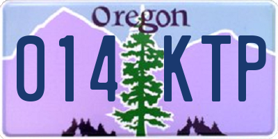 OR license plate 014KTP