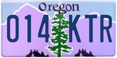 OR license plate 014KTR