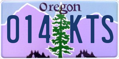 OR license plate 014KTS