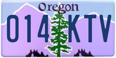OR license plate 014KTV