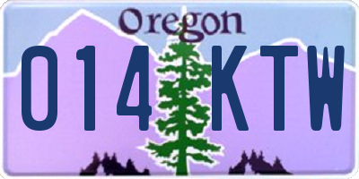 OR license plate 014KTW