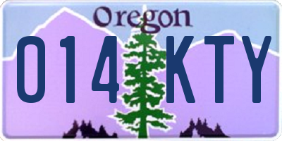 OR license plate 014KTY