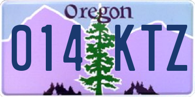 OR license plate 014KTZ