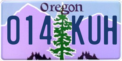 OR license plate 014KUH