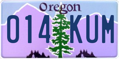 OR license plate 014KUM