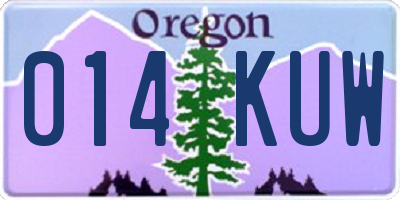 OR license plate 014KUW