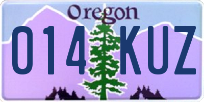 OR license plate 014KUZ