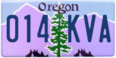 OR license plate 014KVA
