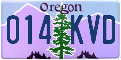 OR license plate 014KVD