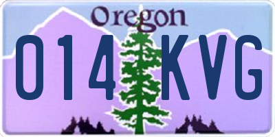 OR license plate 014KVG