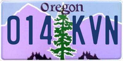 OR license plate 014KVN