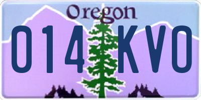 OR license plate 014KVO