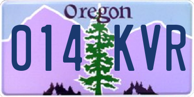 OR license plate 014KVR