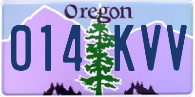 OR license plate 014KVV