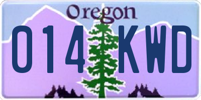 OR license plate 014KWD