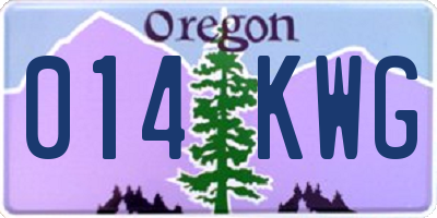 OR license plate 014KWG