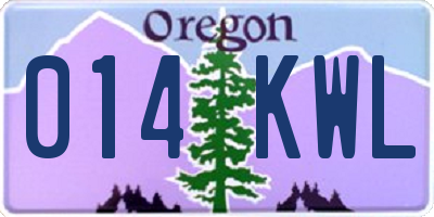 OR license plate 014KWL