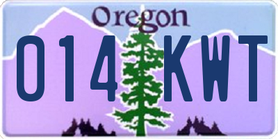 OR license plate 014KWT
