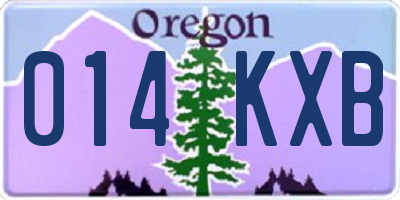 OR license plate 014KXB