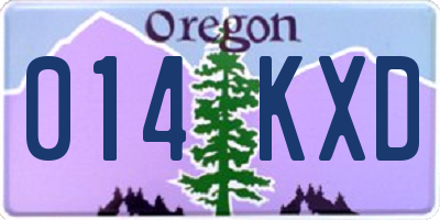 OR license plate 014KXD