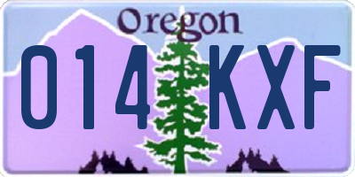 OR license plate 014KXF