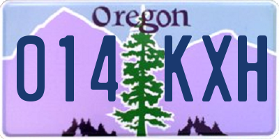 OR license plate 014KXH