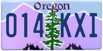 OR license plate 014KXI