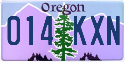 OR license plate 014KXN