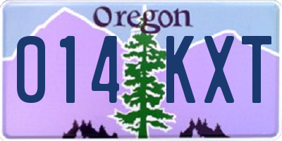 OR license plate 014KXT