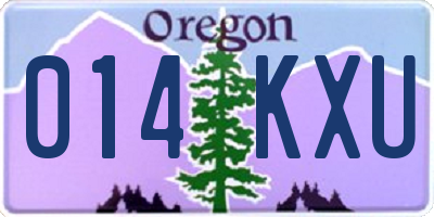 OR license plate 014KXU