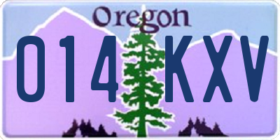 OR license plate 014KXV
