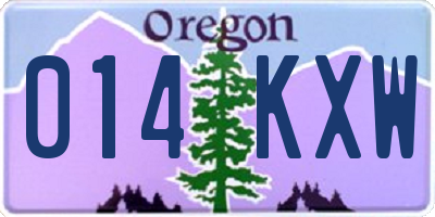 OR license plate 014KXW