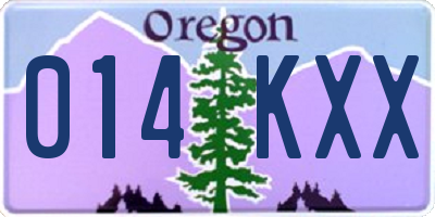 OR license plate 014KXX