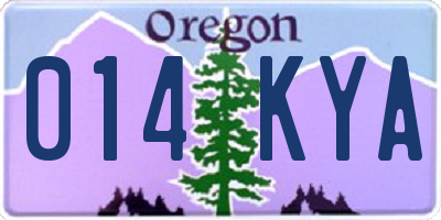 OR license plate 014KYA