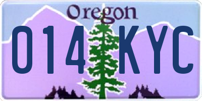 OR license plate 014KYC