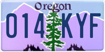 OR license plate 014KYF