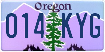 OR license plate 014KYG