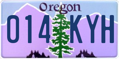 OR license plate 014KYH