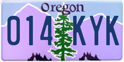 OR license plate 014KYK