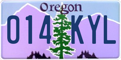 OR license plate 014KYL