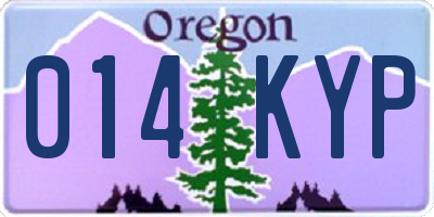 OR license plate 014KYP