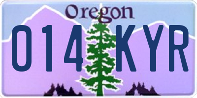 OR license plate 014KYR