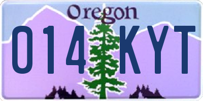 OR license plate 014KYT